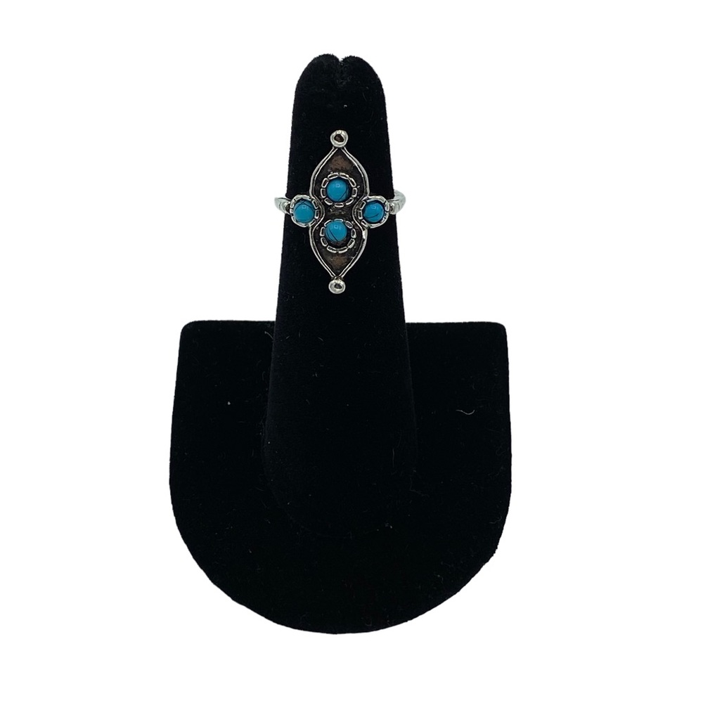 Silver Retro Bohemian Boho Turquoise Ring